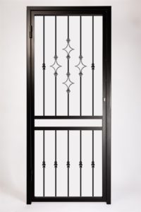 Decorative Type 3 Security Gate ~ With Letterbox Opening. Design Features Decorative Steel Star Panels.